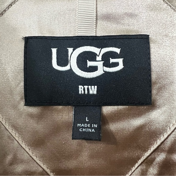 Ugg Women’s Frankie Sherpa Trucker Jacket Chestnut Size Large Minimalist Casual - Picture 10 of 13